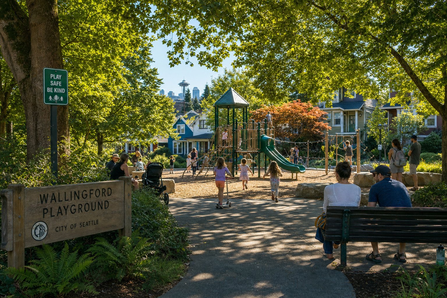 Neighborhood playgrounds anchor family life.