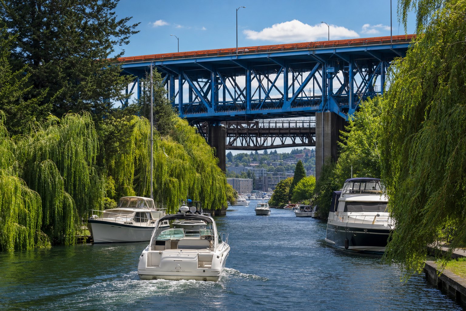 Quirky public art and waterfront views.